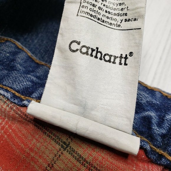 Carhartt Flannel Plaid Lined Jeans 18/30 Work Pants - Picture 8 of 11